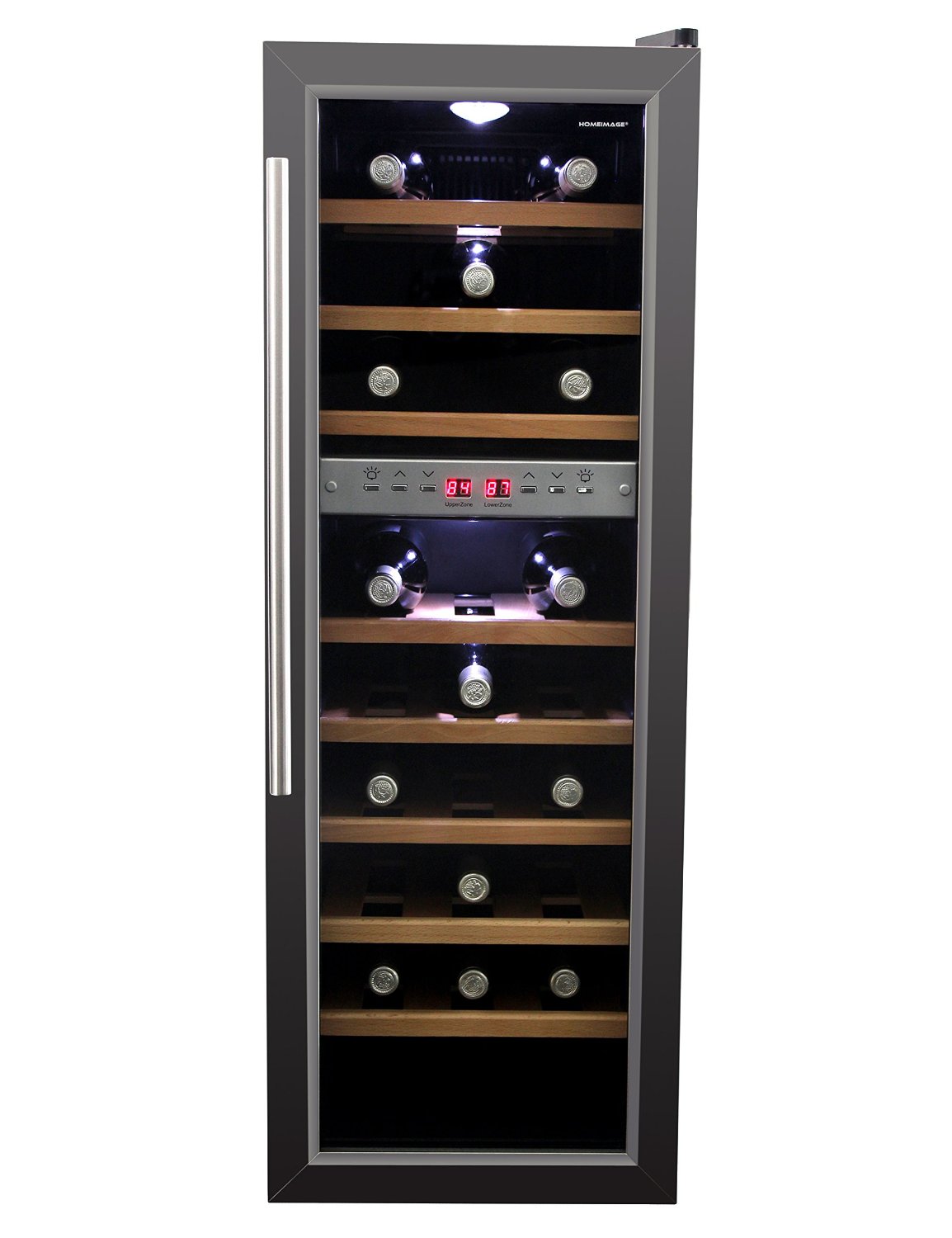 HOMEIMAGE HI-27SS DUAL-ZONE Thermoelectric Wine Cooler-27 Bottles